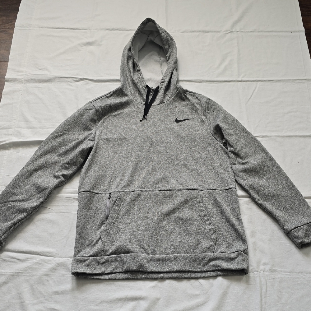 Nike Heather Gray Hooded Pullover with Swoosh
